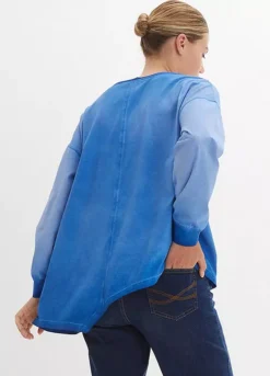 Asymmetric Cotton T-Shirt -Mesh Sleeve Shop Asymmetric Cotton T Shirt941001FRSP W01