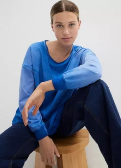 Asymmetric Cotton T-Shirt -Mesh Sleeve Shop Asymmetric Cotton T Shirt941001FRSP W03