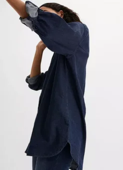 Baggy Denim Blouse -Mesh Sleeve Shop Baggy Denim Blouse939054FRSP W03