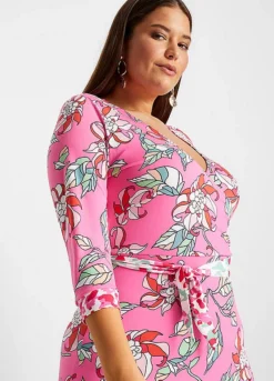 Belted Floral Dress -Mesh Sleeve Shop Belted Floral Dress910434FRSB W02