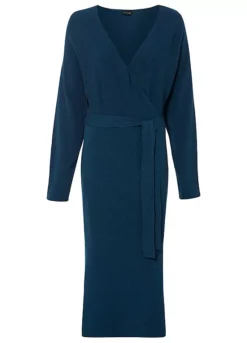 Belted Knitted Dress -Mesh Sleeve Shop Belted Knitted Dress955178FRSC