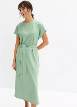 Mesh Sleeve Shop -Mesh Sleeve Shop Belted Midi Dress955416FRSP