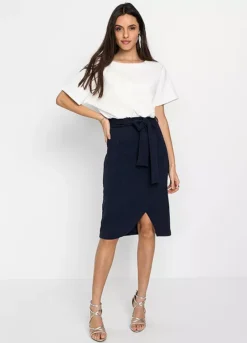 Belted Two Tone Dress