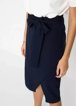 Belted Two Tone Dress -Mesh Sleeve Shop Belted Two Tone Dress921790FRSP W02