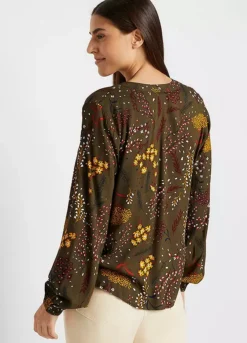 Bishop Sleeve Blouse -Mesh Sleeve Shop Bishop Sleeve Blouse964616FRSP W01