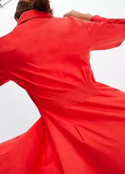 Bishop Sleeve Longline Blouse -Mesh Sleeve Shop Bishop Sleeve Longline Blouse910505FRSP W02