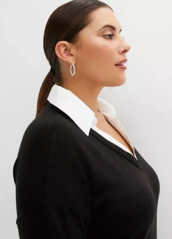 Blouse Hem Dress -Mesh Sleeve Shop Blouse Hem Dress921099FRSB W02