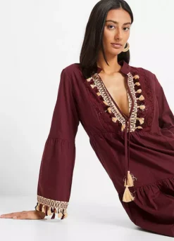 Boho Tunic Dress -Mesh Sleeve Shop Boho Tunic Dress929897FRSP W03