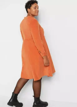 Button Cord Dress -Mesh Sleeve Shop Button Cord Dress962149FRSB W01