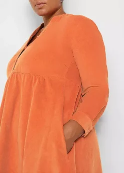 Button Cord Dress -Mesh Sleeve Shop Button Cord Dress962149FRSB W02