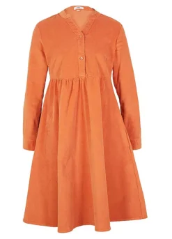 Button Cord Dress -Mesh Sleeve Shop Button Cord Dress962149FRSC