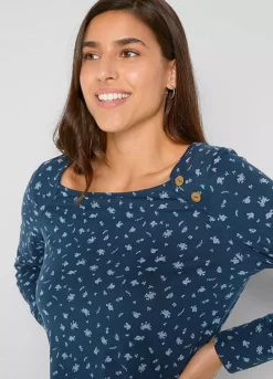 Button Detail Top -Mesh Sleeve Shop Button Detail Top943502FRSP W03