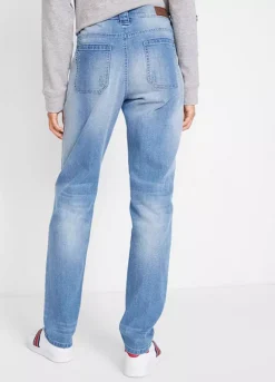 Button Fly Boyfriend Jeans -Mesh Sleeve Shop Button Fly Boyfriend Jeans920099FRSP W01