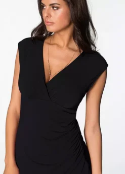 Cap Sleeve Wrap Dress -Mesh Sleeve Shop Cap Sleeve Wrap Dress960823FRSP W02