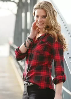 Casual Tartan Shirt -Mesh Sleeve Shop Casual Tartan Shirt910723FRSL