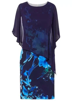 Chiffon Cape Dress -Mesh Sleeve Shop Chiffon Cape Dress905435FRSC