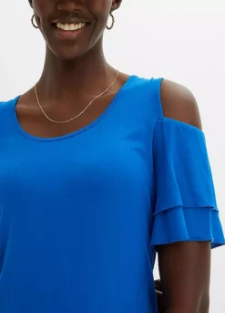 Cold Shoulder T-Shirt -Mesh Sleeve Shop Cold Shoulder T Shirt968275FRSP W02