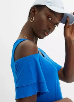 Cold Shoulder T-Shirt -Mesh Sleeve Shop Cold Shoulder T Shirt968275FRSP W03