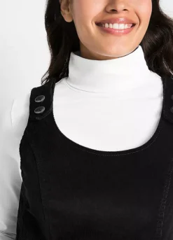 Cord Pinafore Dress -Mesh Sleeve Shop Cord Pinafore Dress969471FRSP W02