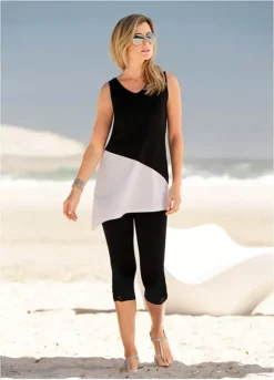 Cotton Capri Leggings -Mesh Sleeve Shop Cotton Capri Leggings915414FRSL