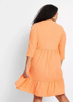 Crepe Jersey Dress -Mesh Sleeve Shop Crepe Jersey Dress939755FRSB W01