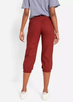 Cropped Linen Trousers -Mesh Sleeve Shop Cropped Linen Trousers941930FRSP W01