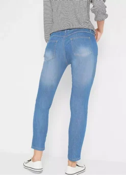 Cropped Slim Fit Jeans -Mesh Sleeve Shop Cropped Slim Fit Jeans957092FRSP W01
