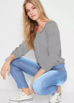 Cropped Slim Fit Jeans -Mesh Sleeve Shop Cropped Slim Fit Jeans957092FRSP W03