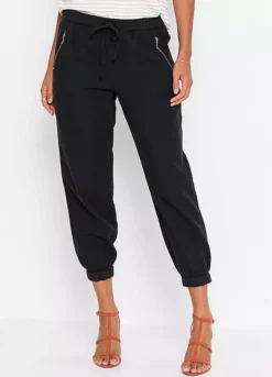 Decorative Pocket Cropped Linen Trousers