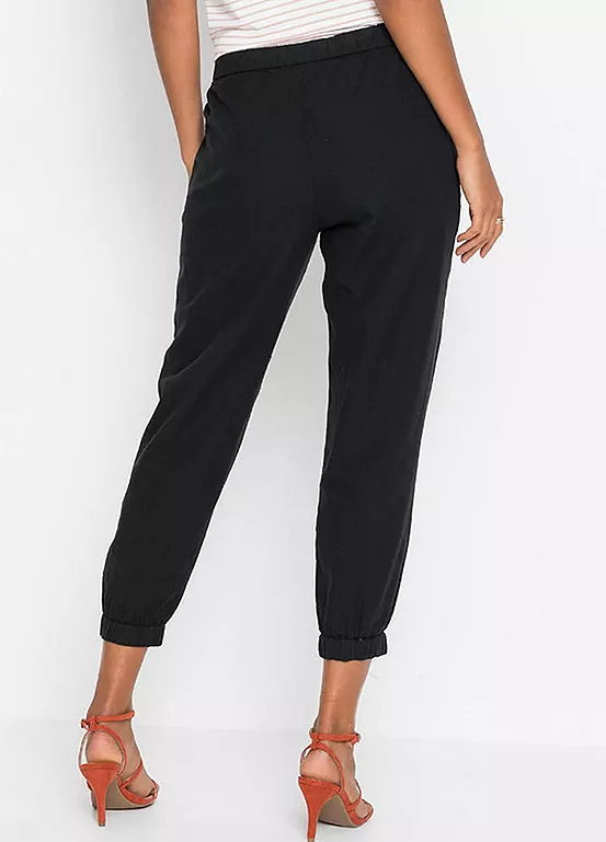 Decorative Pocket Cropped Linen Trousers 5 Decorative Pocket Cropped Linen Trousers - Image 3
