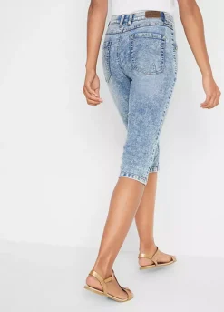 Denim Capri Pants -Mesh Sleeve Shop Denim Capri Pants927952FRSP W01
