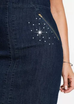 Denim Dress -Mesh Sleeve Shop Denim Dress952119FRSB W02