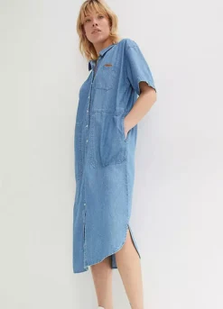 Denim Knee-Length Shirt Dress