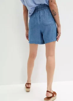 Denim Shorts With Tencel™ Lyocell -Mesh Sleeve Shop Denim Shorts with Tencel™ Lyocell933087FRSP W01