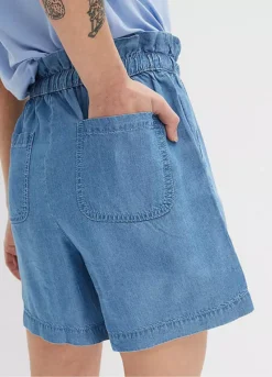 Denim Shorts With Tencel™ Lyocell -Mesh Sleeve Shop Denim Shorts with Tencel™ Lyocell933087FRSP W03