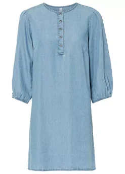 Denim Tunic Dress -Mesh Sleeve Shop Denim Tunic Dress952657FRSC