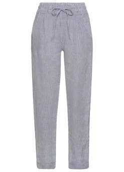 Drawstring Linen Blend Trousers -Mesh Sleeve Shop Drawstring Linen Blend Trousers909412FRSC