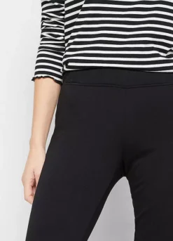 Elasticated Waist Ankle Slit Ponte Leggings -Mesh Sleeve Shop Elasticated Waist Ankle Slit Ponte Leggings903332FRSP W02