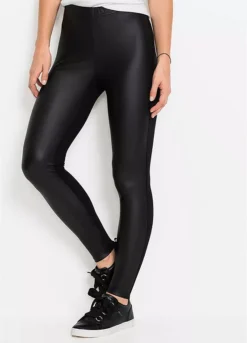 Elasticated Waist Faux Leather Leggings