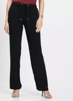 Elasticated Waist Straight Leg Trousers