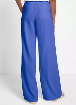 Elasticated Waist Wide Leg Palazzo Trousers -Mesh Sleeve Shop Elasticated Waist Wide Leg Palazzo Trousers977696FRSP W01