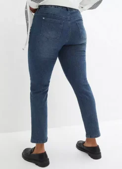 Embellished Straight Leg Jeans -Mesh Sleeve Shop Embellished Straight Leg Jeans904121FRSB W01