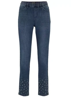 Embellished Straight Leg Jeans -Mesh Sleeve Shop Embellished Straight Leg Jeans904121FRSC
