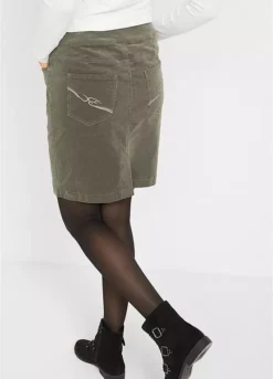 Embroidered Pocket Cord Skirt -Mesh Sleeve Shop Embroidered Pocket Cord Skirt939974FRSP W01