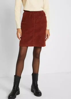 Embroidered Pocket Cord Skirt -Mesh Sleeve Shop Embroidered Pocket Cord Skirt973544FRSP