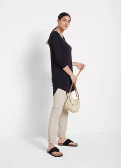 Essential Longline Tunic -Mesh Sleeve Shop Essential Longline Tunic921197FRSP W01