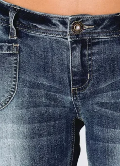 Faded Flared Jeans -Mesh Sleeve Shop Faded Flared Jeans916007FRSP W02