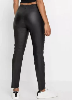 Faux Leather Biker Trousers -Mesh Sleeve Shop Faux Leather Biker Trousers970272FRSP W01