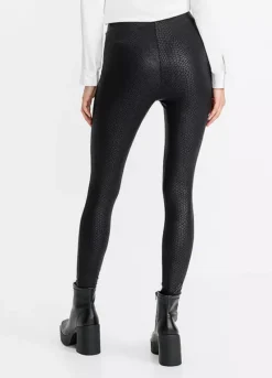 Faux Leather Leggings -Mesh Sleeve Shop Faux Leather Leggings979333FRSP W01