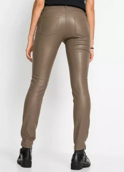 Faux Leather Skinny Jeans -Mesh Sleeve Shop Faux Leather Skinny Jeans922113FRSP W01